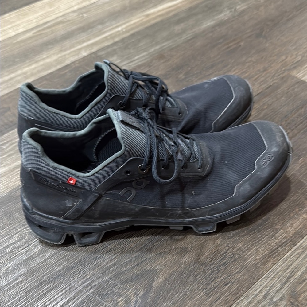 On Running Black Sneakers with Mesh Upper and Rugged Outsole
